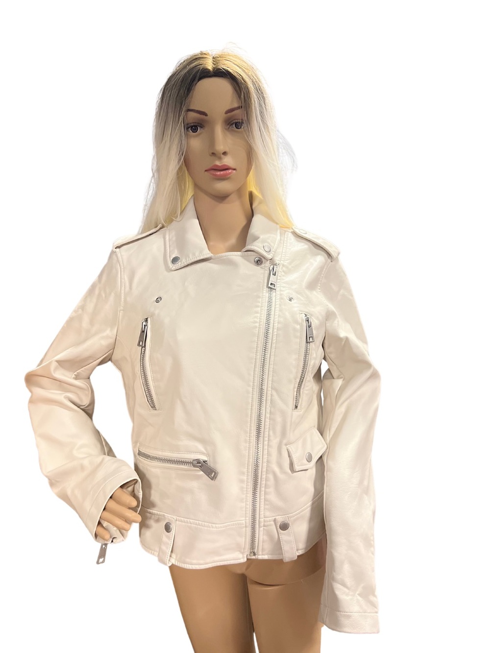 Women’s Levi’s Large White Leather Jacket New With Tags
